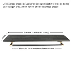 Bøjlestang SARA sort med messing og hylde