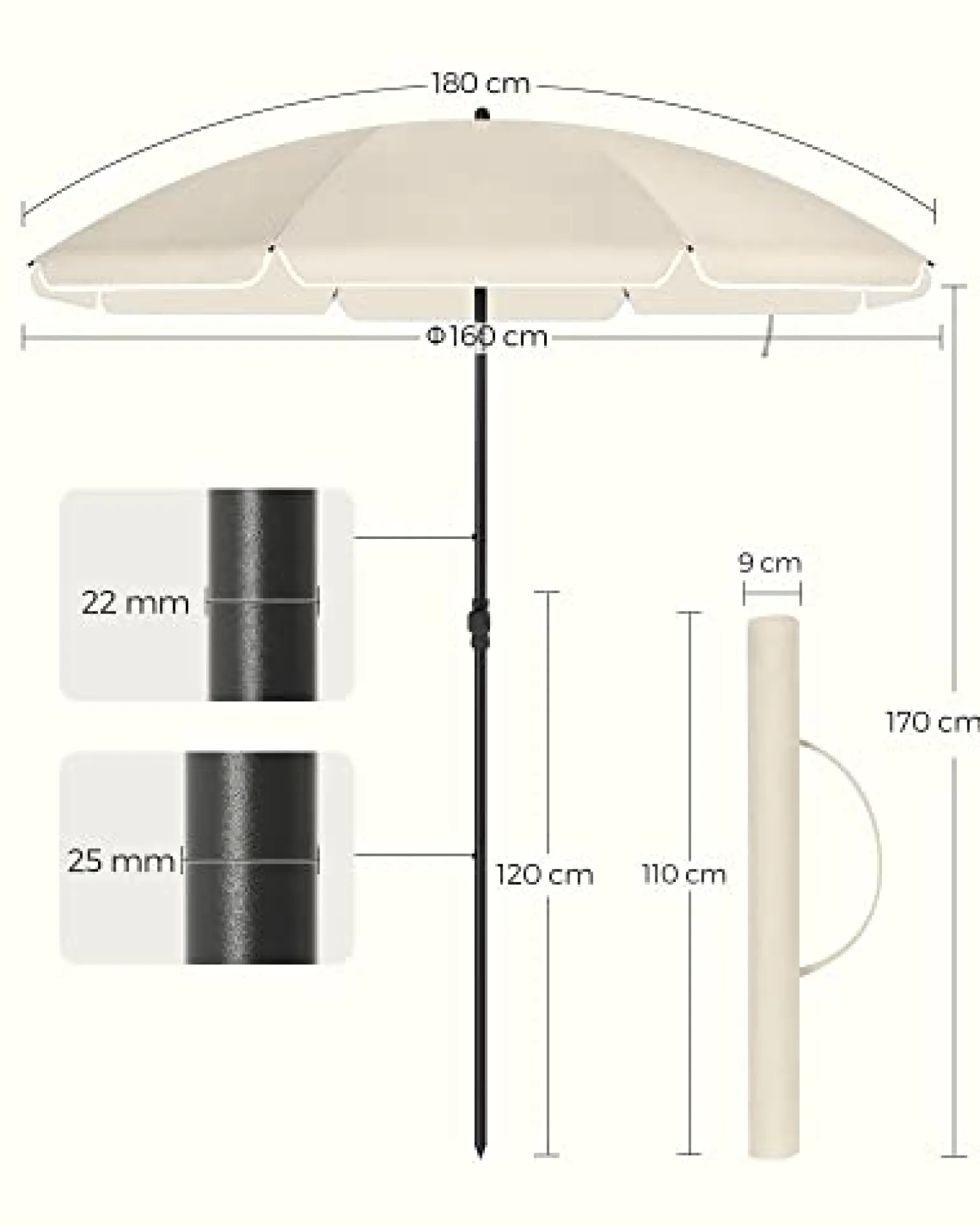 Conor parasol - Beige