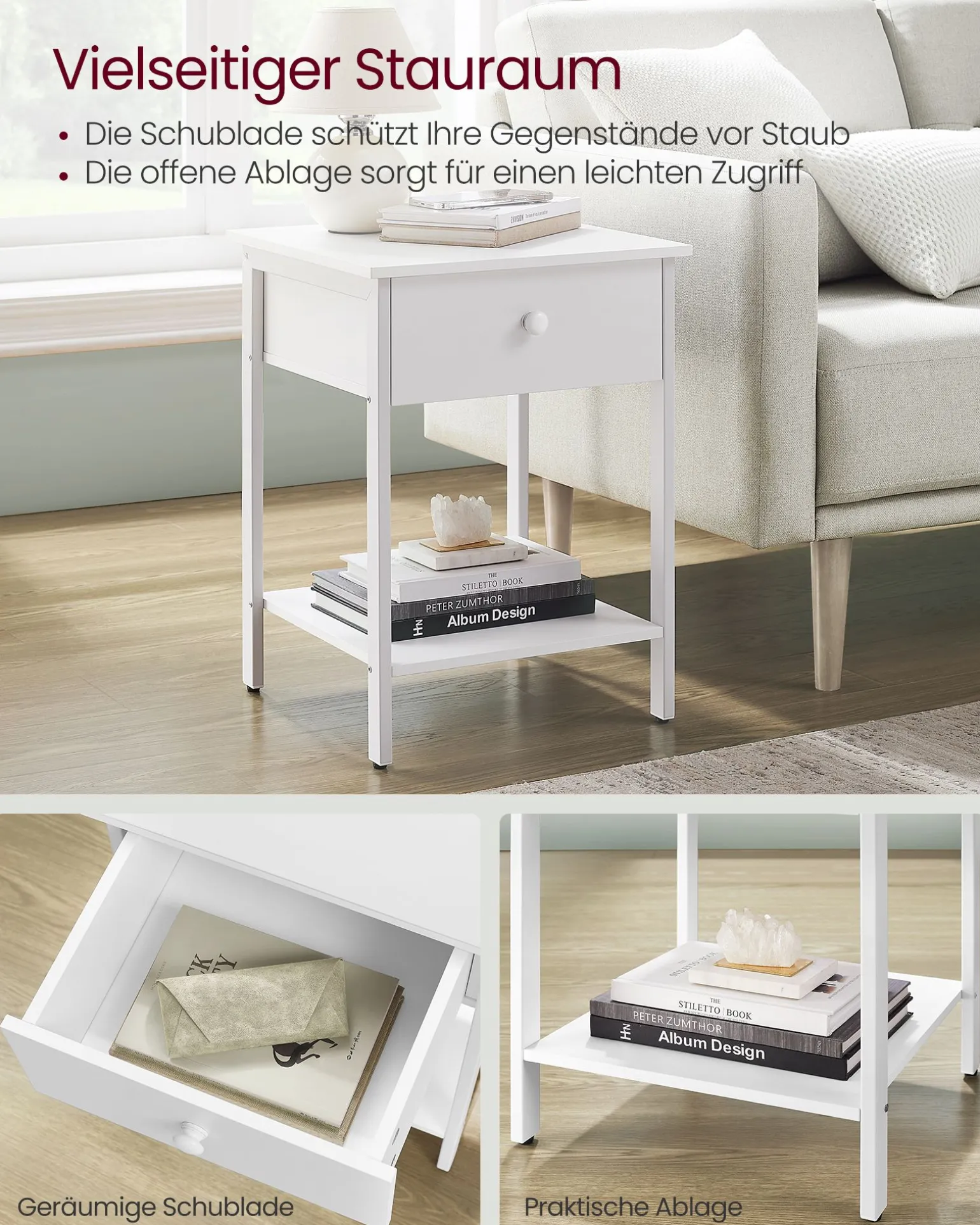 Felix senge- og sidebord - Hvid