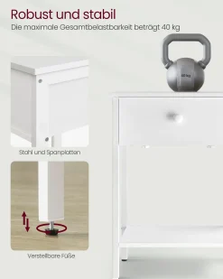 Felix senge- og sidebord - Hvid