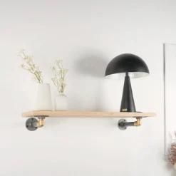 Hylde ELLA sort med messing (40 cm dybde)