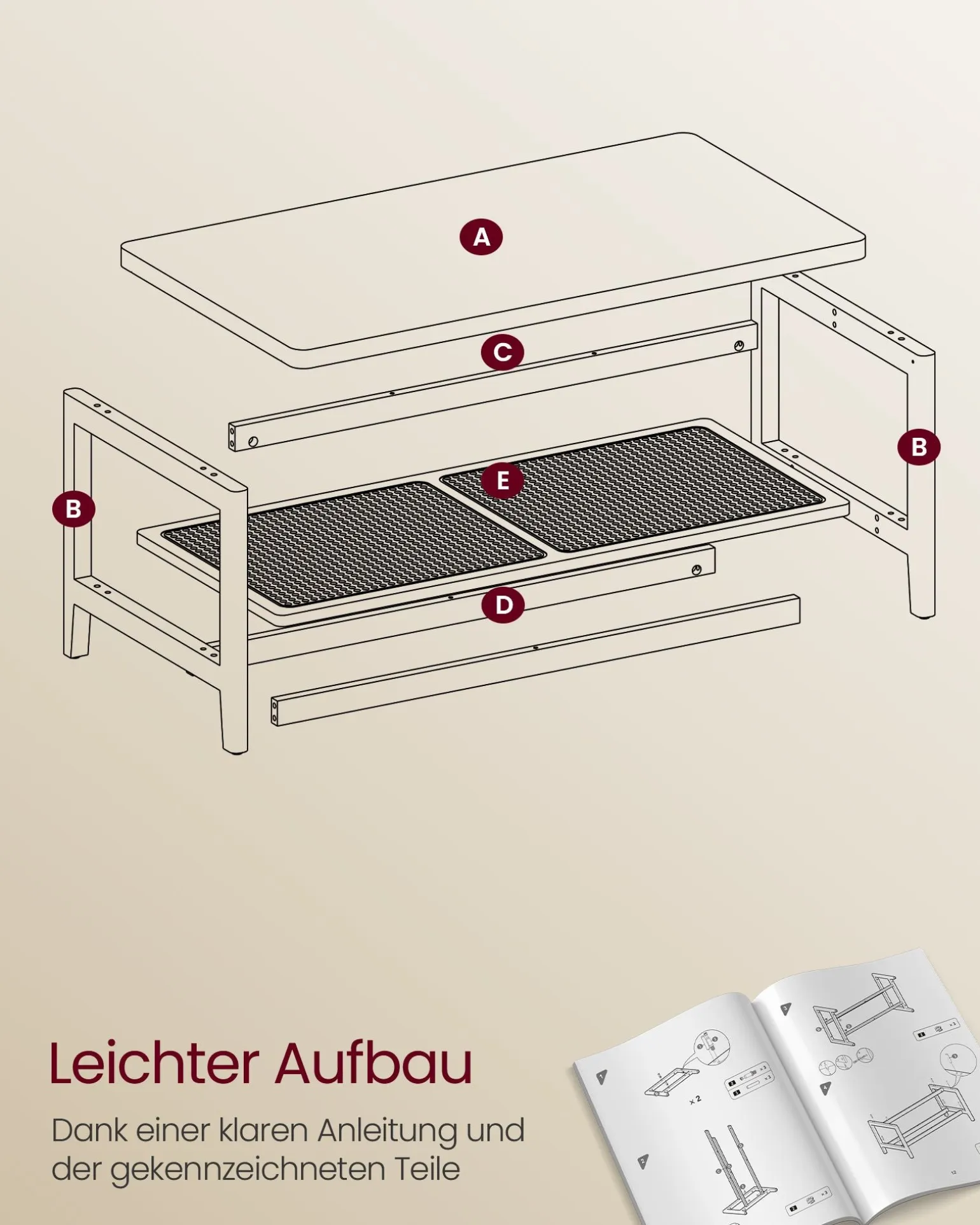 Malthe sofabord - Eg beige