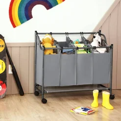 Mario vasketøjskurv på hjul - Grå