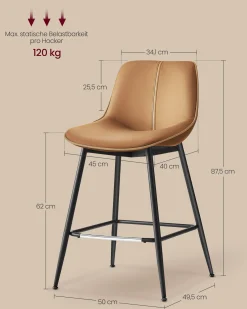 Niels barstole | 2 stk. - Brun