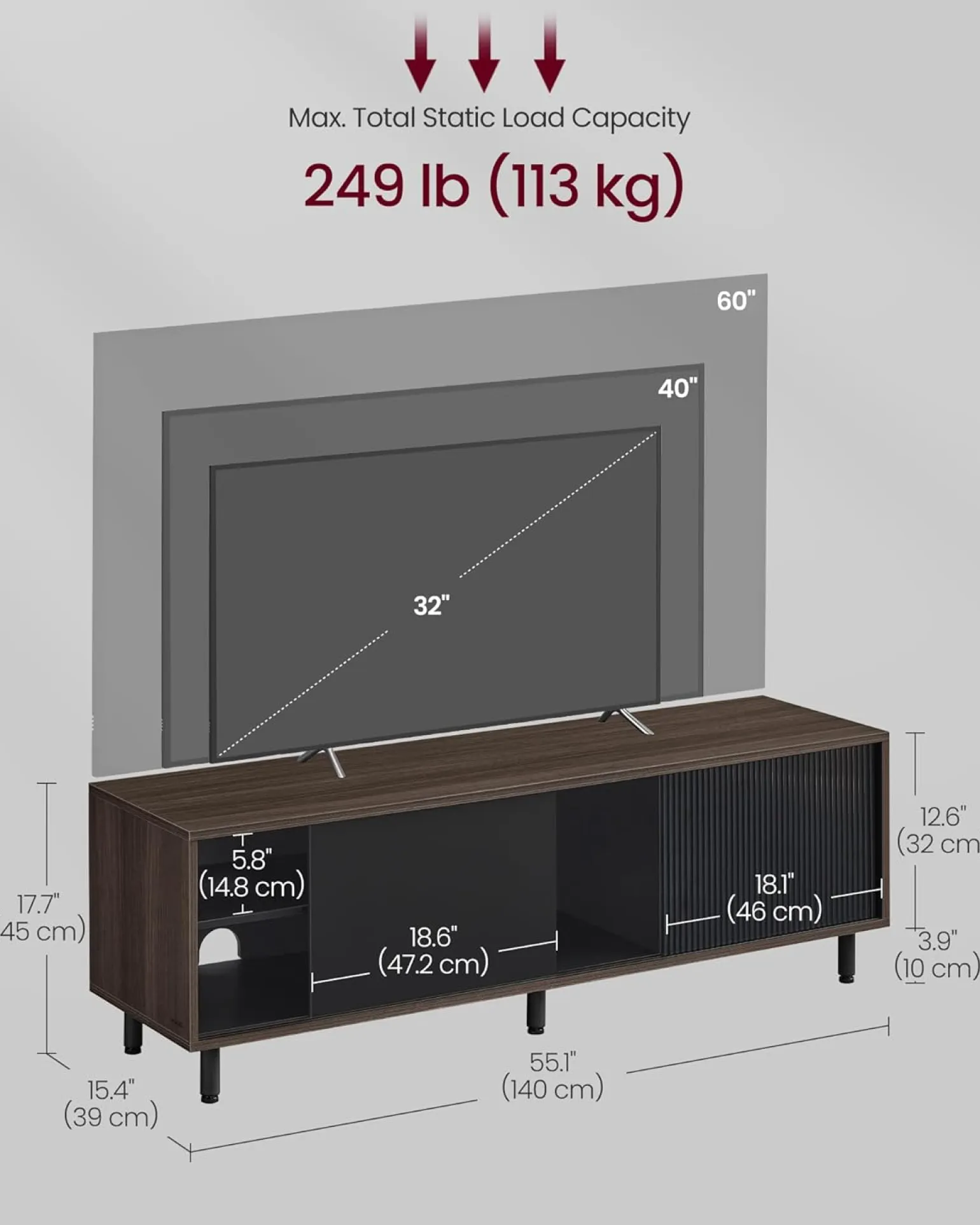 Oscar tv-bord - Brun