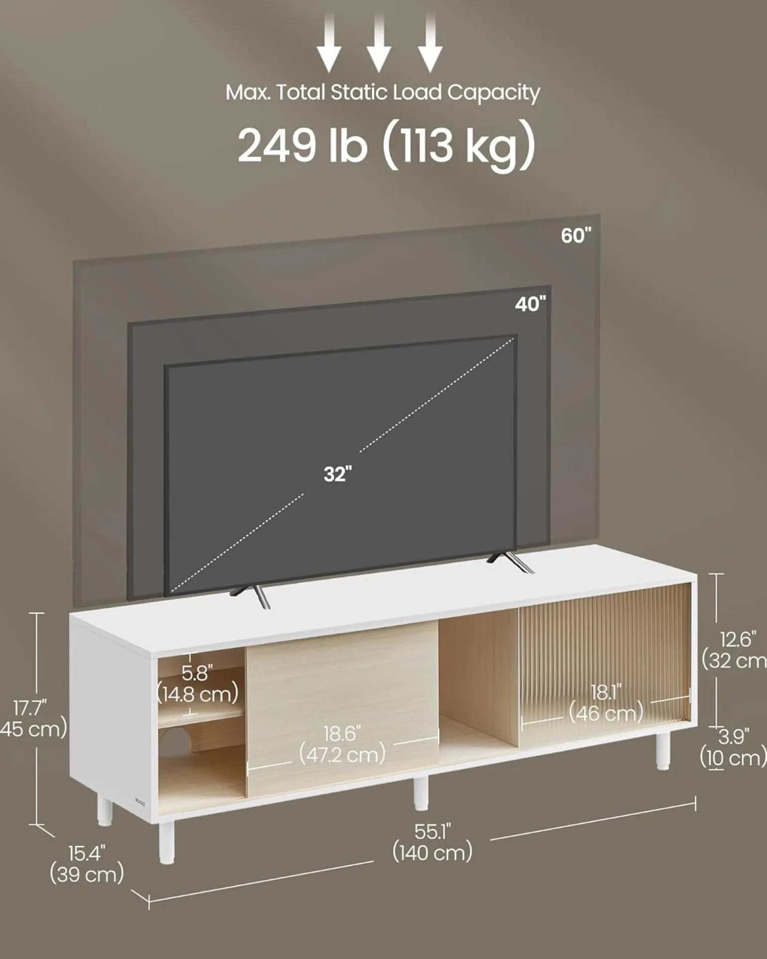Oscar tv-bord - Hvid