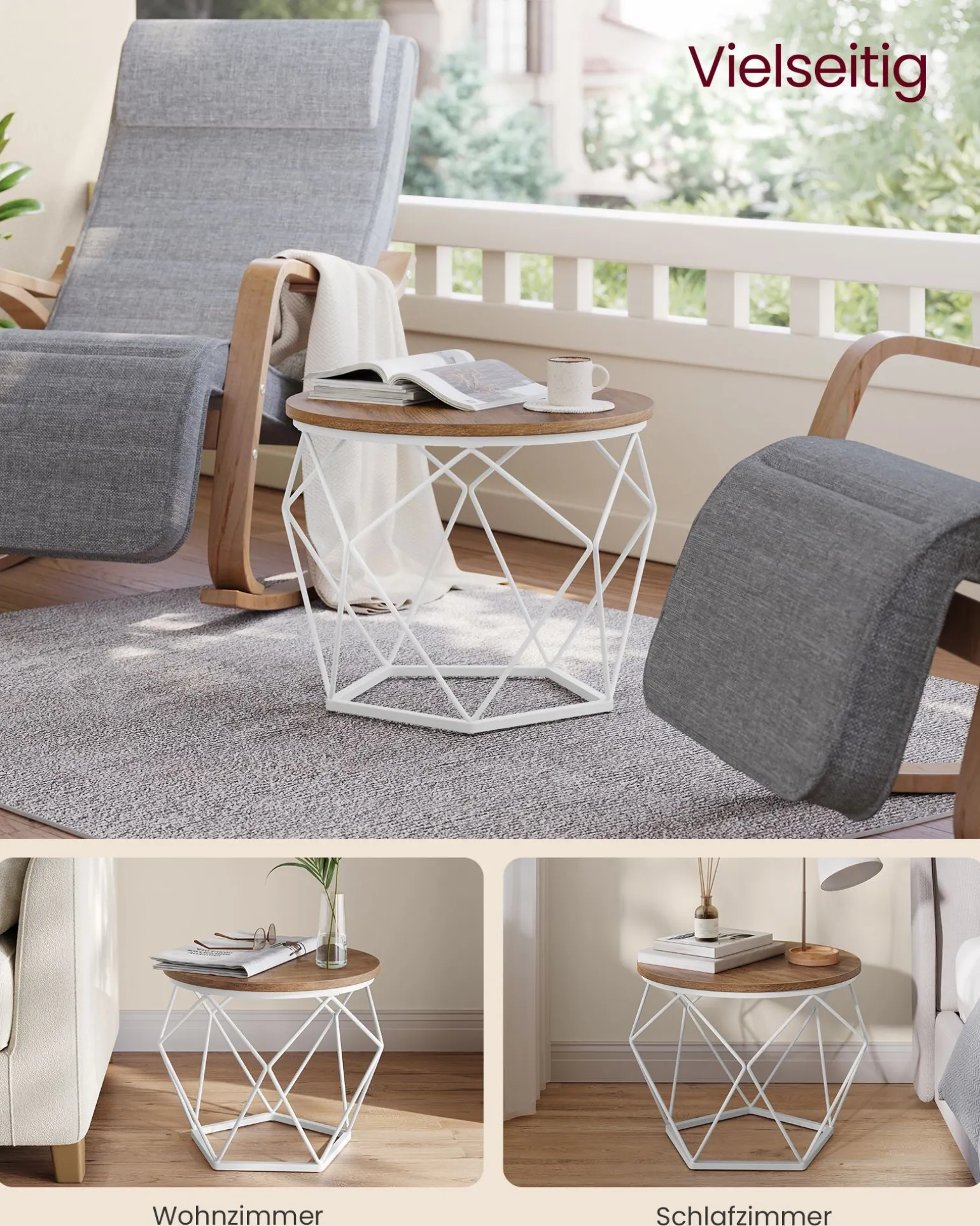 Sofia sengebord/sofabord/sidebord - 2 stk.- Lysebrun