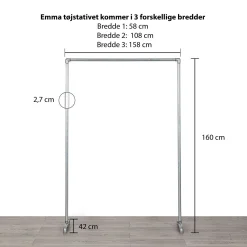 Tøjstativ EMMA sølv