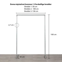 Tøjstativ EMMA sølv med messing