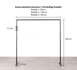 Tøjstativ EMMA sort med messing