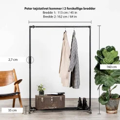Tøjstativ PETER sort med messing