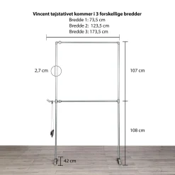 Tøjstativ VINCENT sølv med messing - Bestil på specialmål