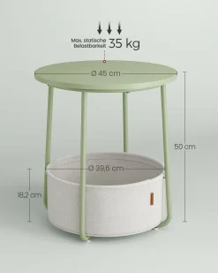 William senge- og sidebord - Grøn/hvid kurv