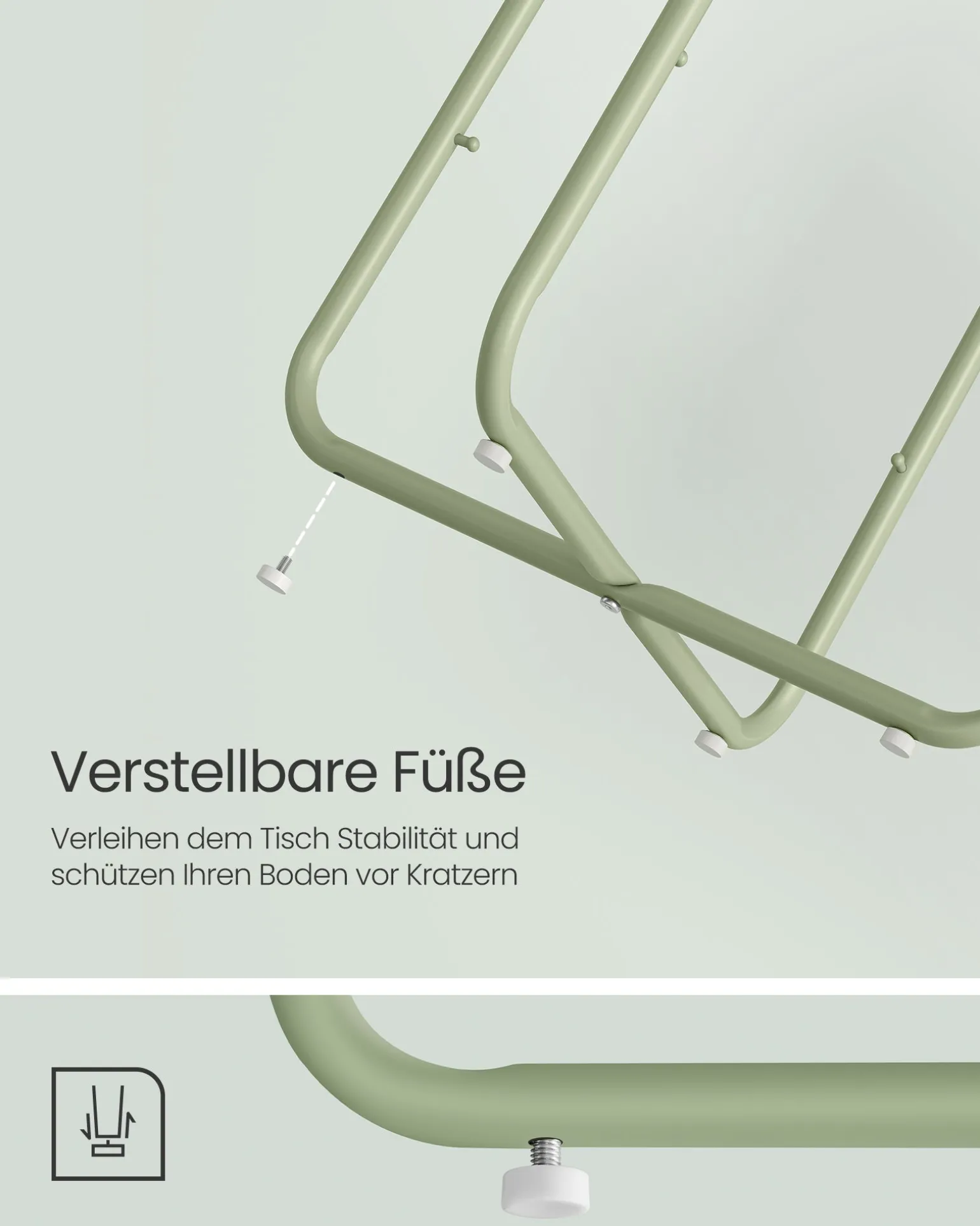 William senge- og sidebord - Grøn/hvid kurv