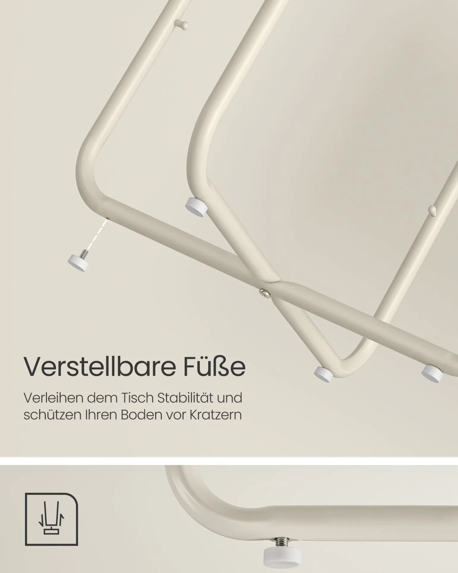 William senge- og sidebord - Hvid/hvid kurv