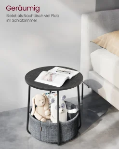 William senge- og sidebord- Sort/grå kurv