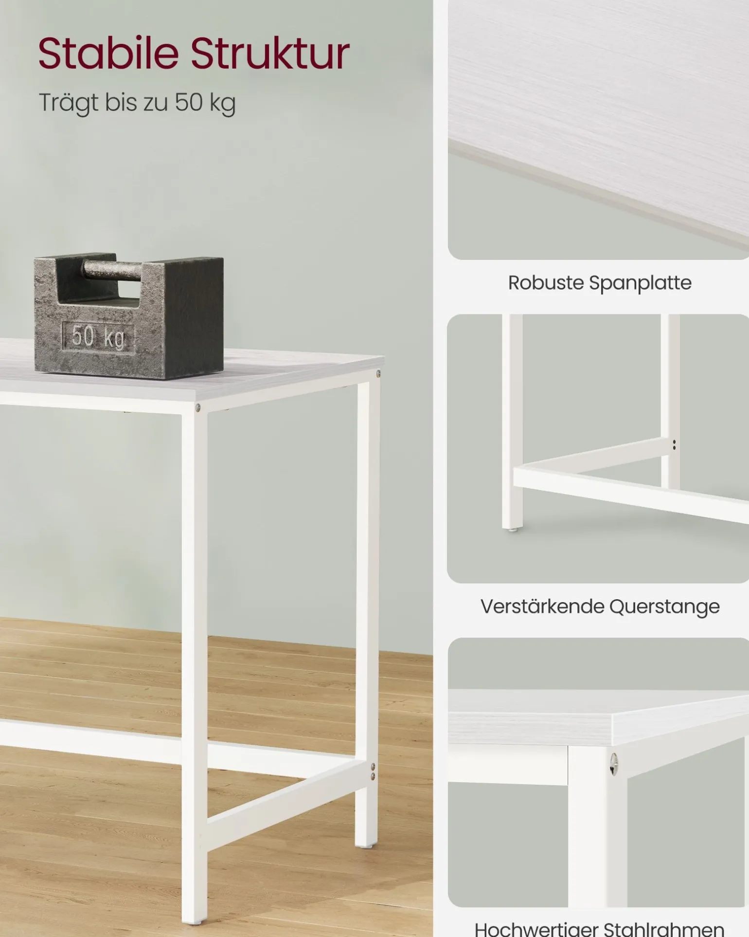 Zurich skrivebord - Hvid